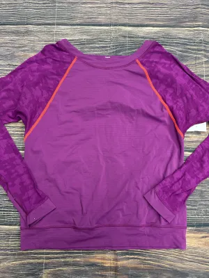 Athletic Top Long Sleeve Crewneck By Lululemon In Purple, Size: L