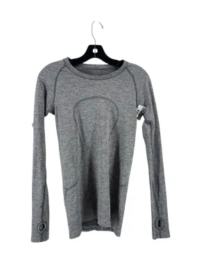 Athletic Top Long Sleeve Crewneck By Lululemon In Silver, Size: 6