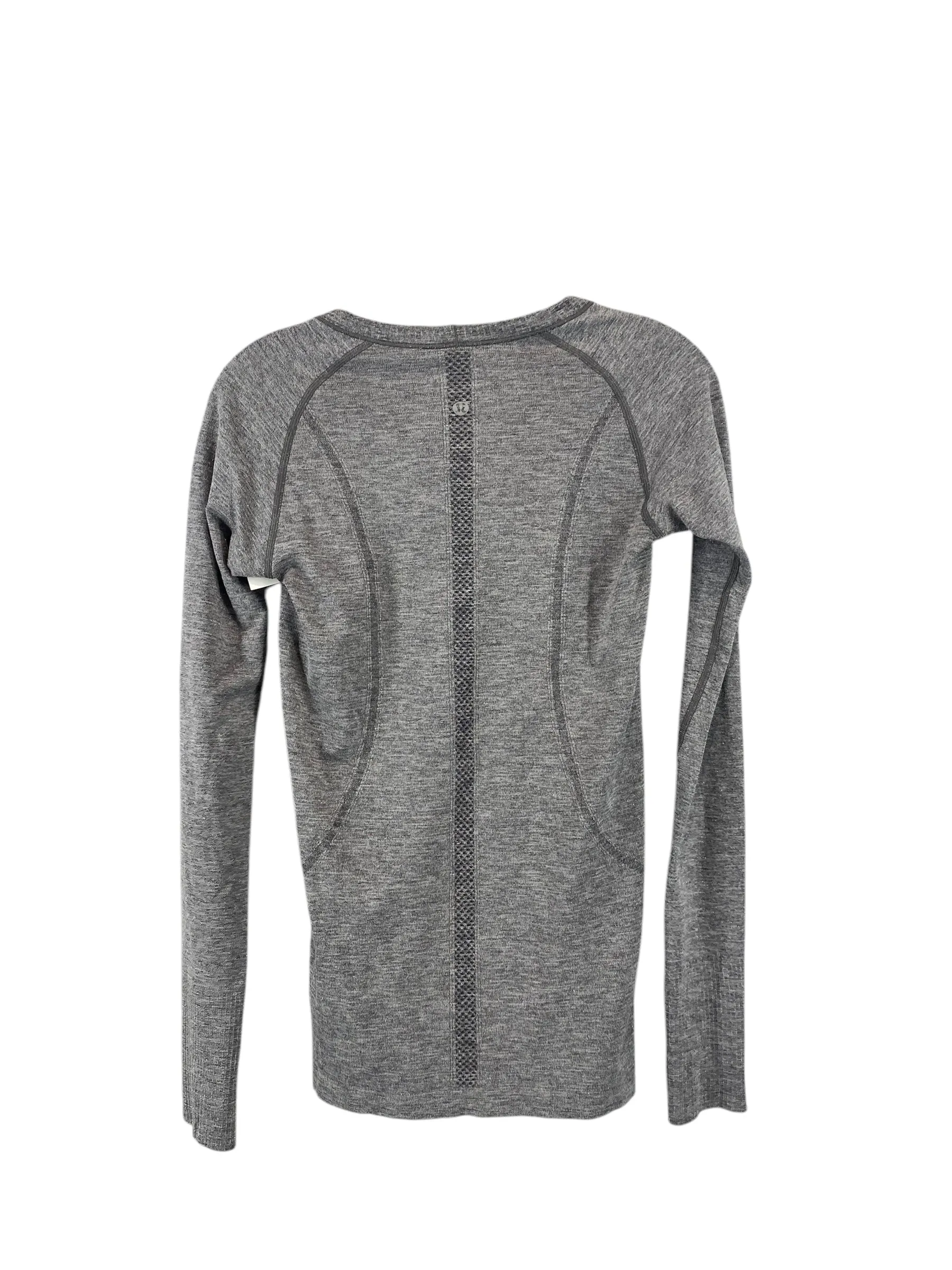 Athletic Top Long Sleeve Crewneck By Lululemon In Silver, Size: 6