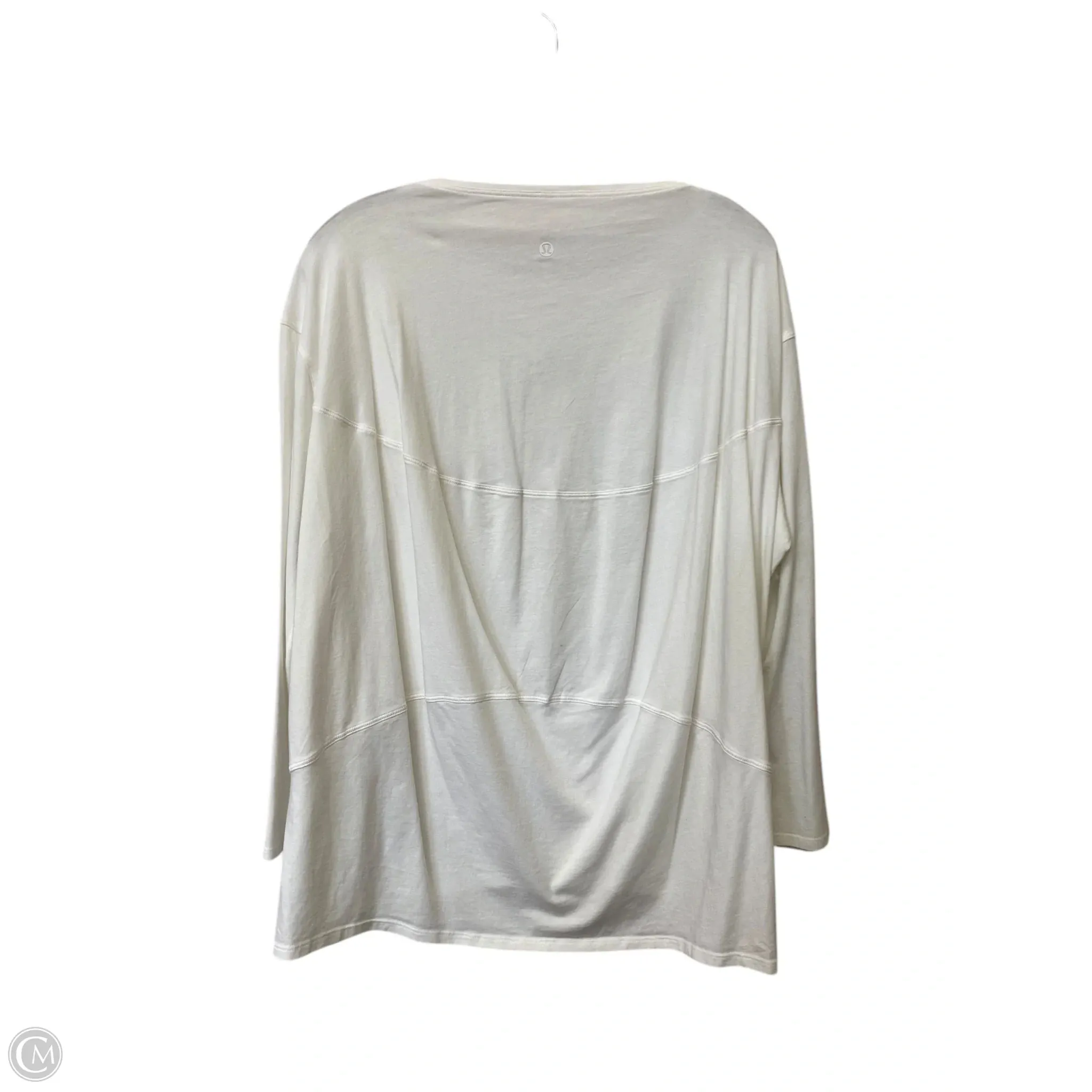 Athletic Top Long Sleeve Crewneck By Lululemon In White, Size: L