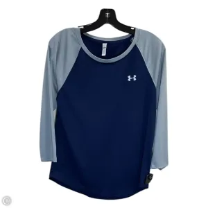 Athletic Top Long Sleeve Crewneck By Under Armour In Blue & Grey, Size: M