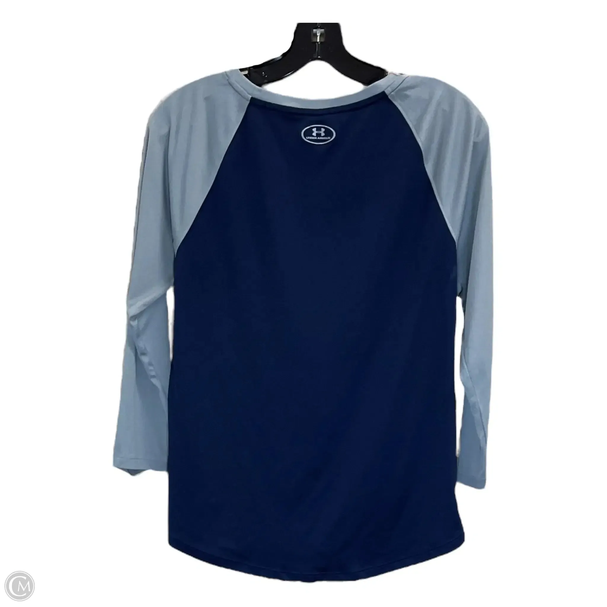 Athletic Top Long Sleeve Crewneck By Under Armour In Blue & Grey, Size: M