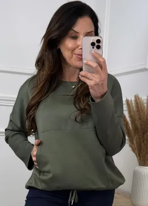 Audrey Green Kangaroo Pocket Sweatshirt