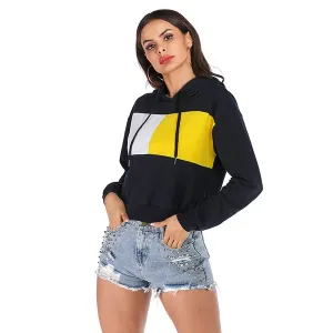 Autumn&Winter Hooded Long Sleeve Sweatshirt Contrast Color