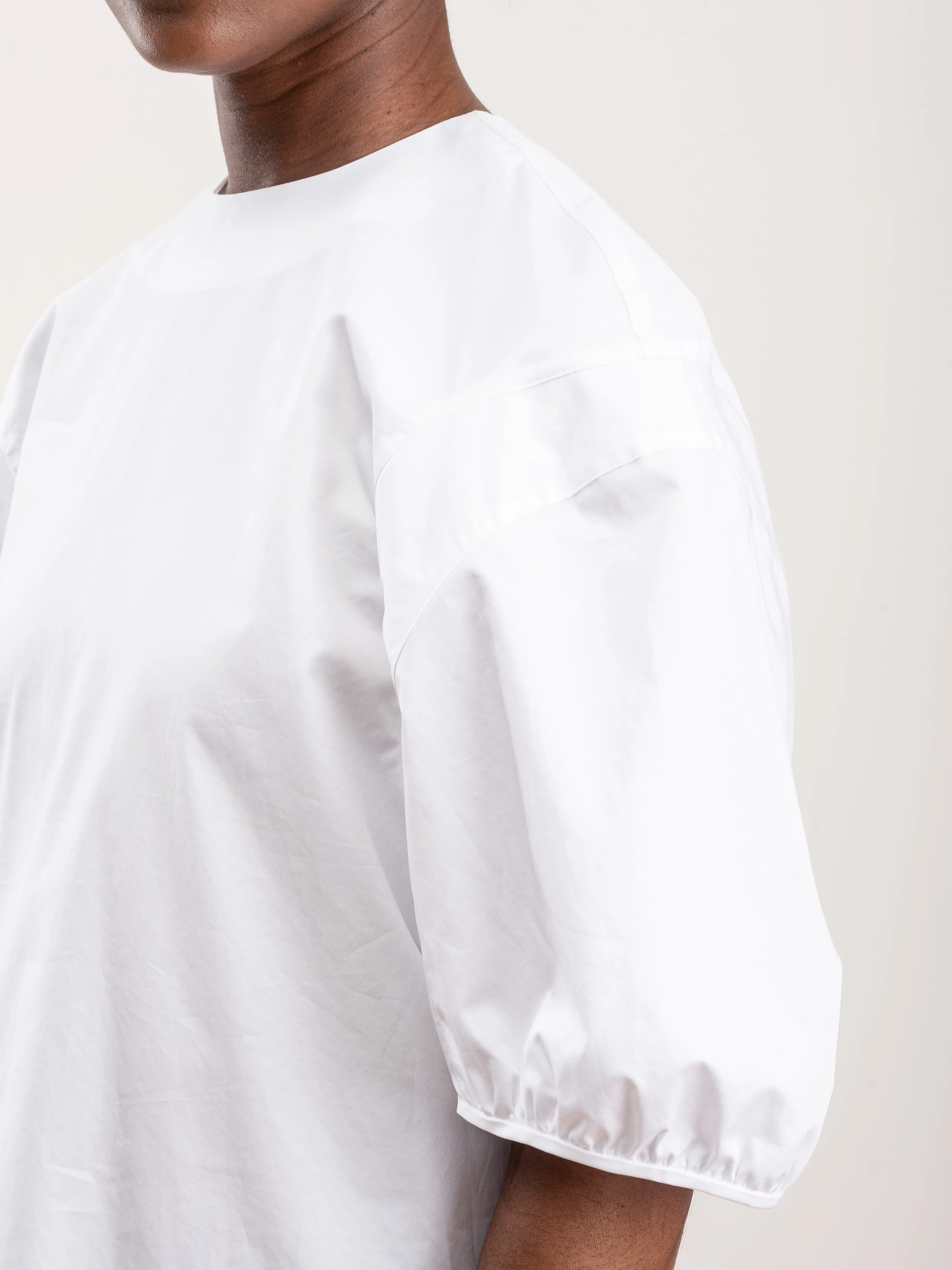 balloon sleeve top - white