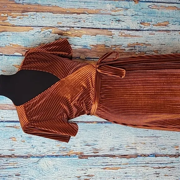 Baltic Born Andi Ribbed Velvet Wrap Dress