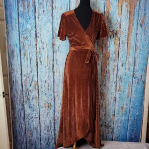 Baltic Born Andi Ribbed Velvet Wrap Dress