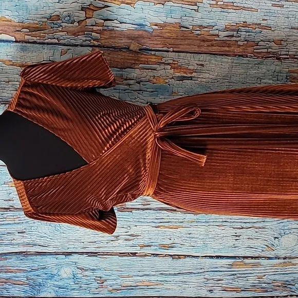 Baltic Born Andi Ribbed Velvet Wrap Dress