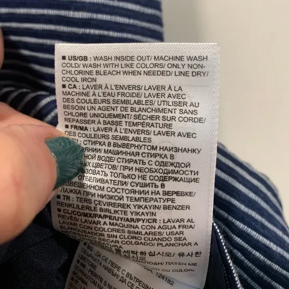 BANANA REPUBLIC navy stripped pleated A-line mini skirt