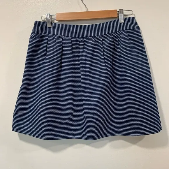 BANANA REPUBLIC navy stripped pleated A-line mini skirt