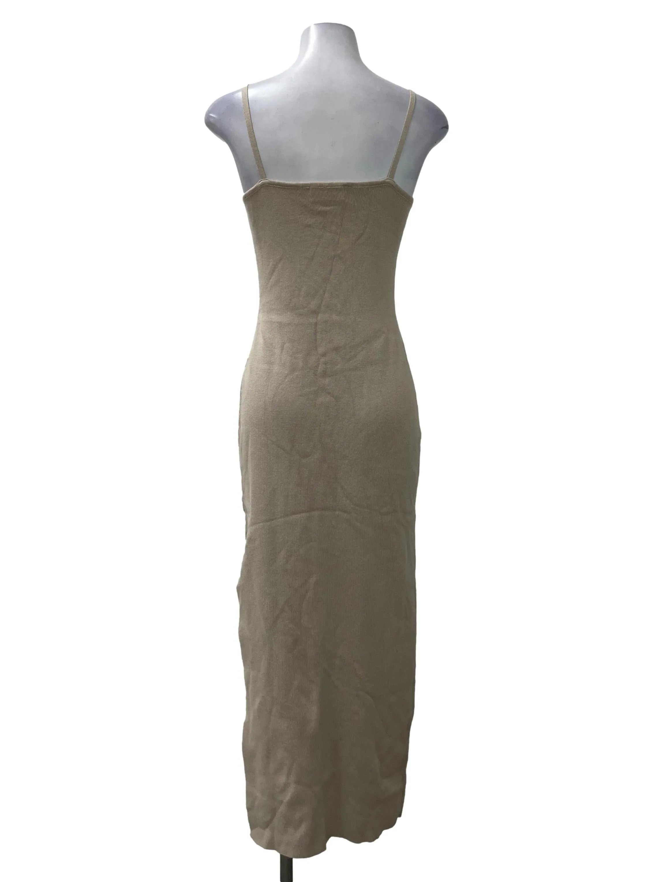 Beige Flare Bodycon Dress