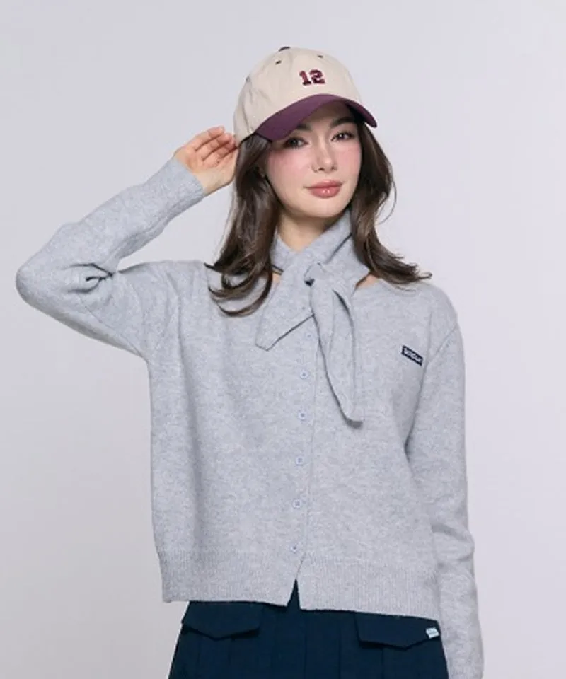 BENECIA 12 Scarf Cardigan - Gray