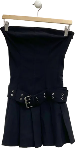 Bershka Black Strapless Belted Dress UK M