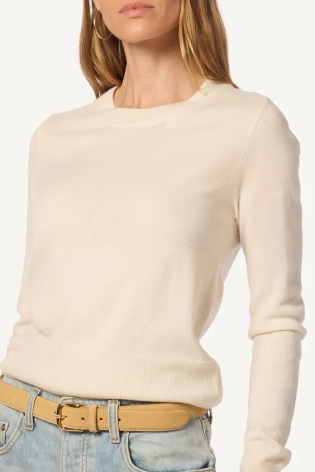 Bev Shrunken Crewneck | Gardenia