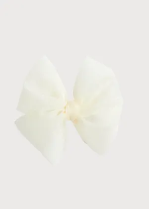 Big Bow Tulle Clip in Ivory