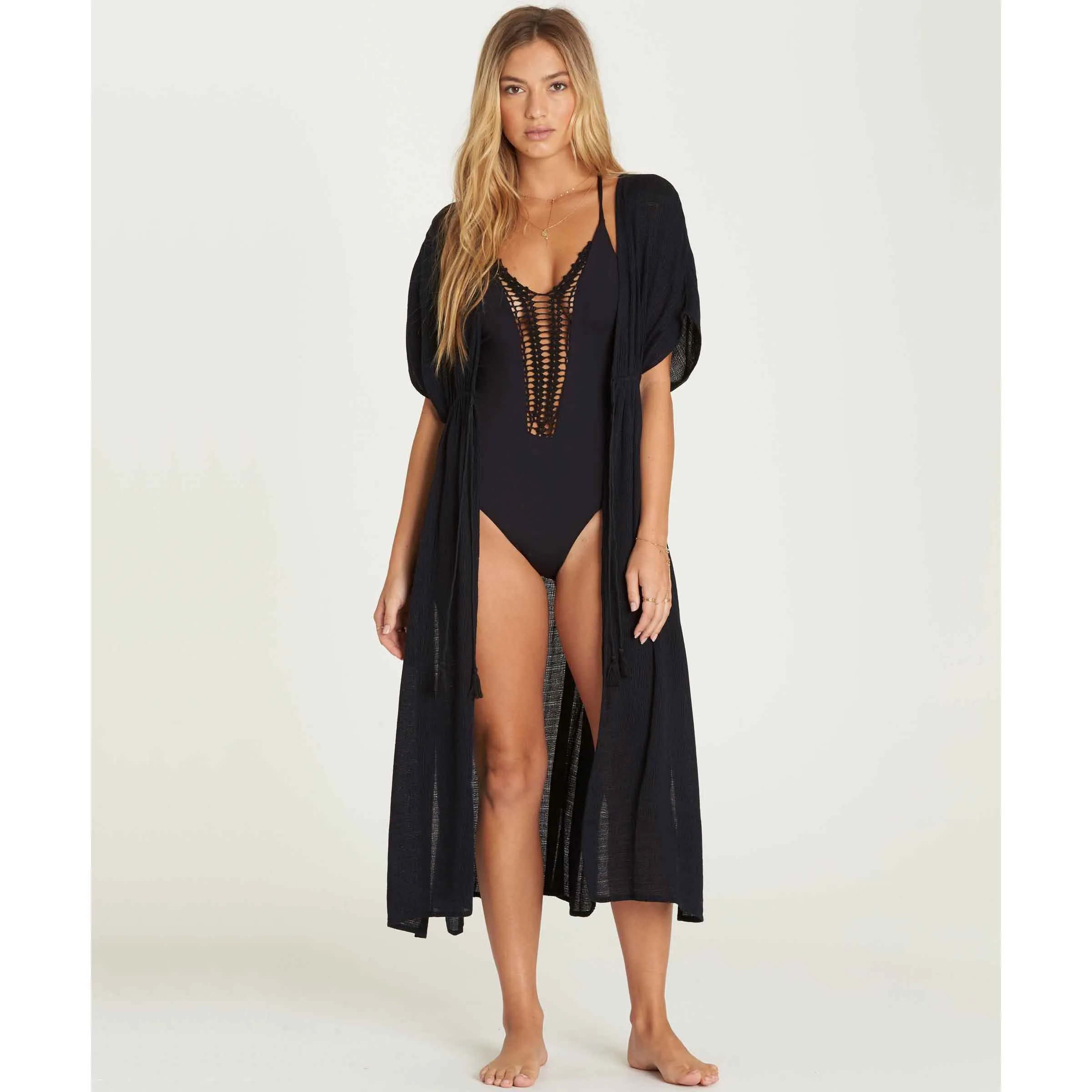 Billabong Women's Shape Shift Cover-up Robe | Black Pebble