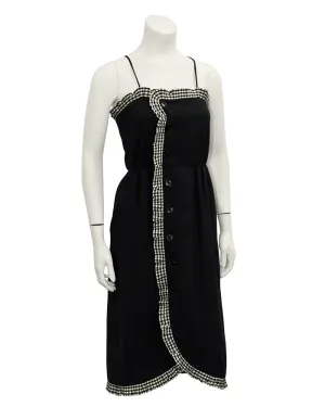 Black Dress with Gingham Trim