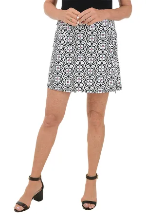 Black Optical Daisy UPF50  Pull-On Skort