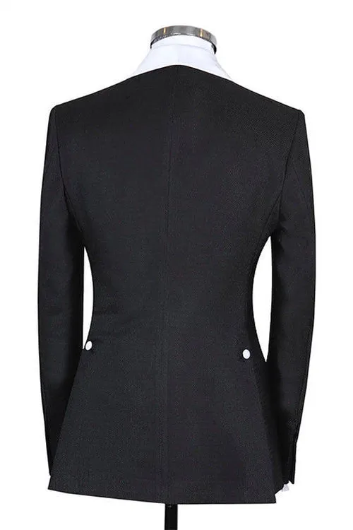 Black Shawl Lapel Slim Fit Designer Wedding Men Suits