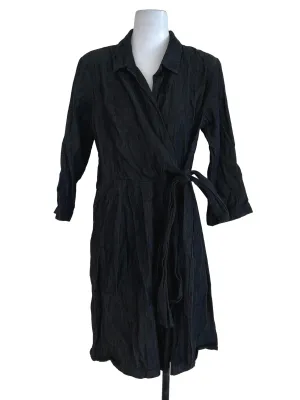 Black Wrap Half Sleeve Dress