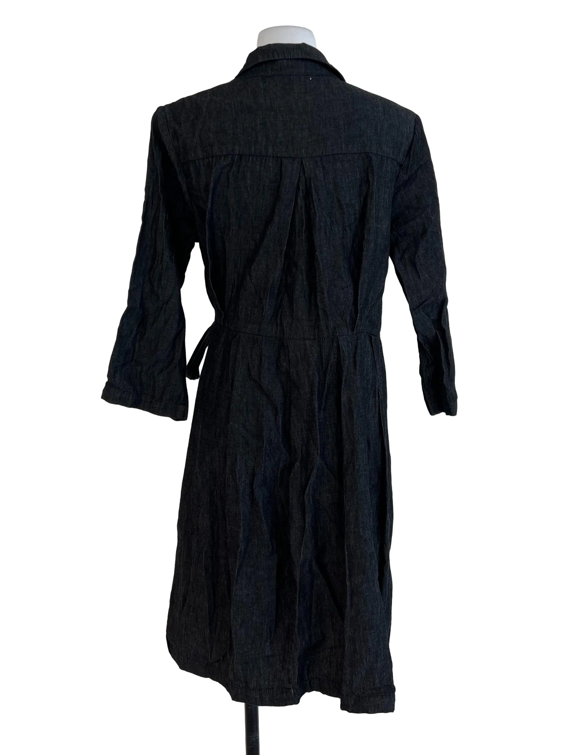 Black Wrap Half Sleeve Dress