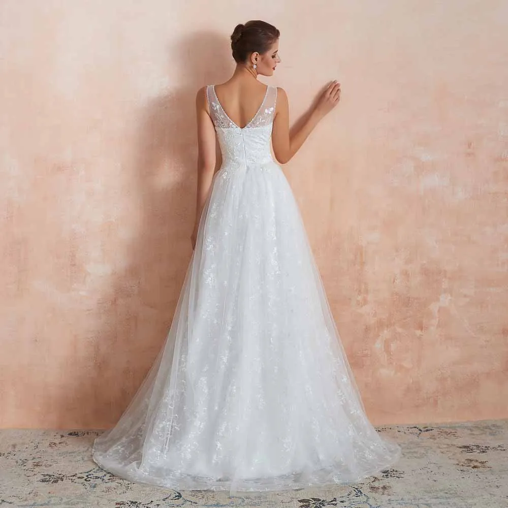 Bohemian Lace A-line Wedding Dress EN3418