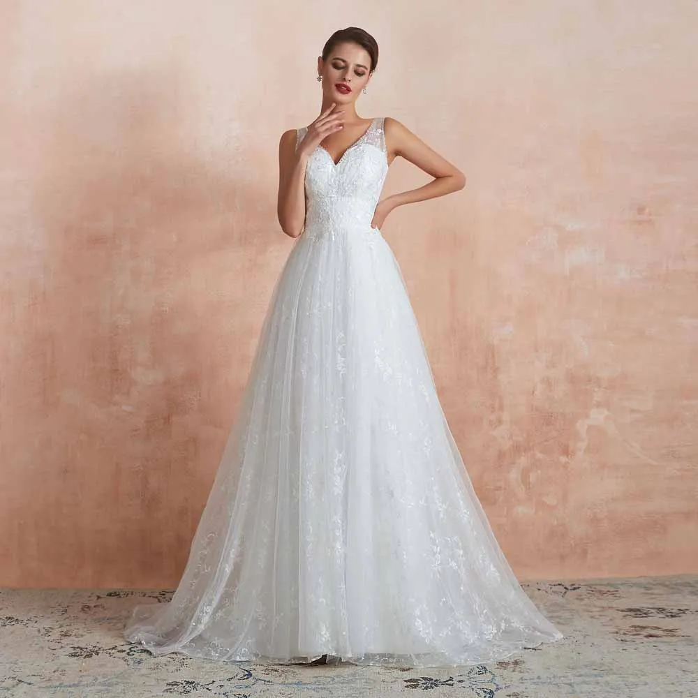 Bohemian Lace A-line Wedding Dress EN3418