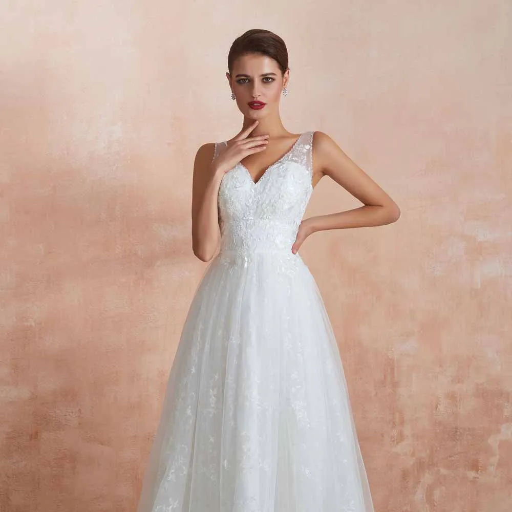 Bohemian Lace A-line Wedding Dress EN3418