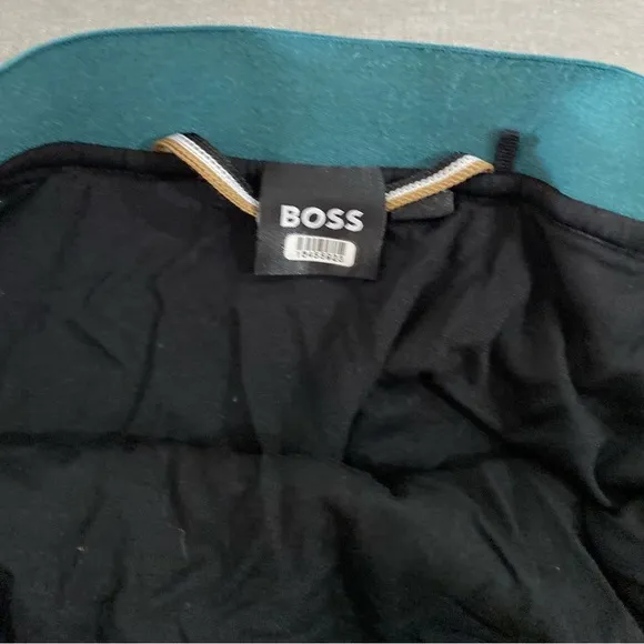Boss Evibelle Pleated Skirt Elastic Waistband Green Abstract Print Size Medium