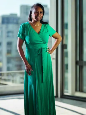 Brandi Flowy Wrap Dress Green