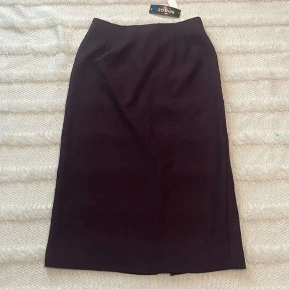 Briggs Skirt Maxi wine burgundy slit lined Christmas holidays women’s size 14