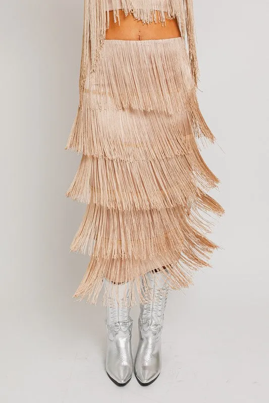 Bring The Champagne Midi Skirt