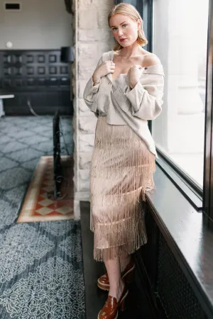 Bring The Champagne Midi Skirt