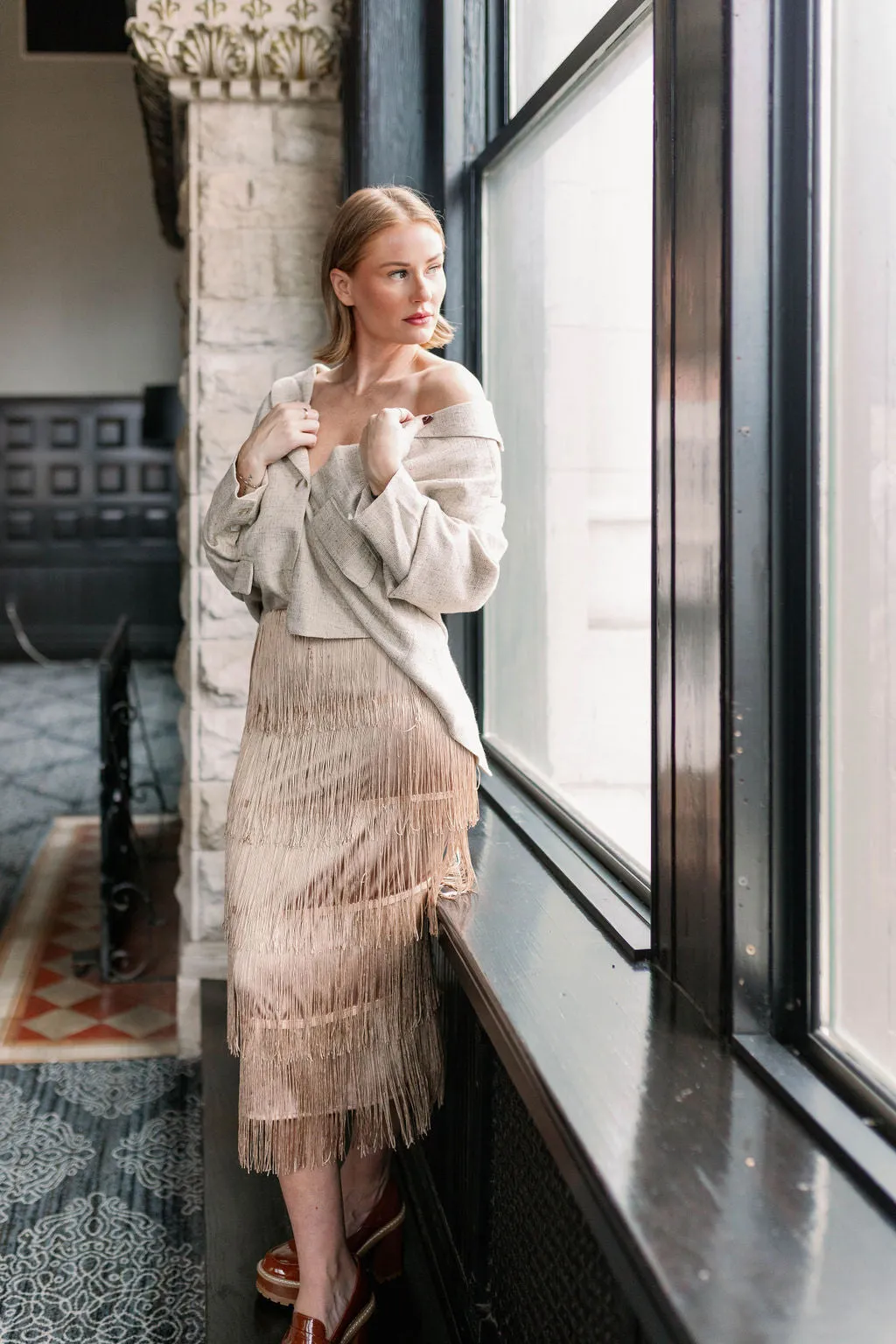 Bring The Champagne Midi Skirt