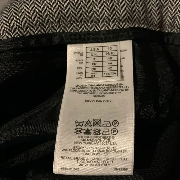 Brooks Brothers Box Pleated Herringbone Wool Blend Skirt