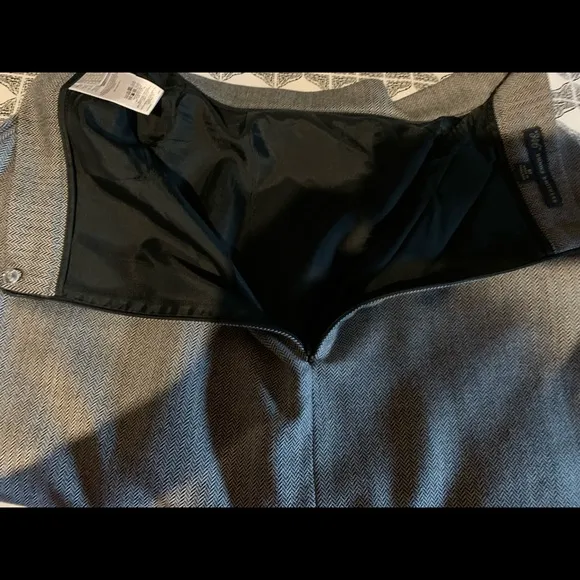 Brooks Brothers Box Pleated Herringbone Wool Blend Skirt