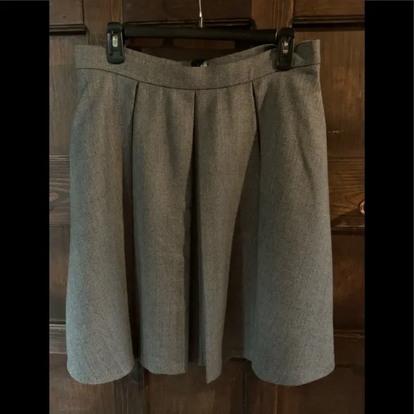 Brooks Brothers Box Pleated Herringbone Wool Blend Skirt