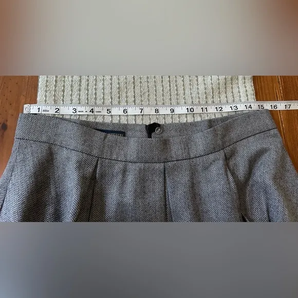 Brooks Brothers Box Pleated Herringbone Wool Blend Skirt