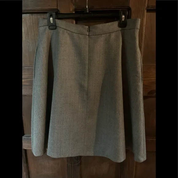Brooks Brothers Box Pleated Herringbone Wool Blend Skirt