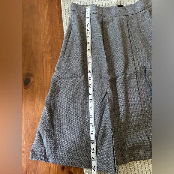 Brooks Brothers Box Pleated Herringbone Wool Blend Skirt