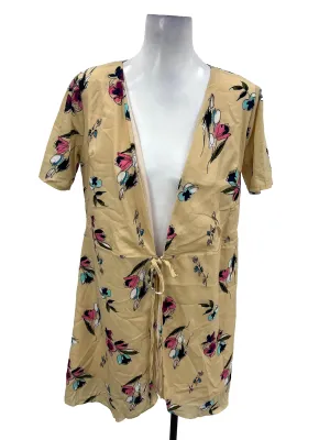 Brown Floral Wrap Dress
