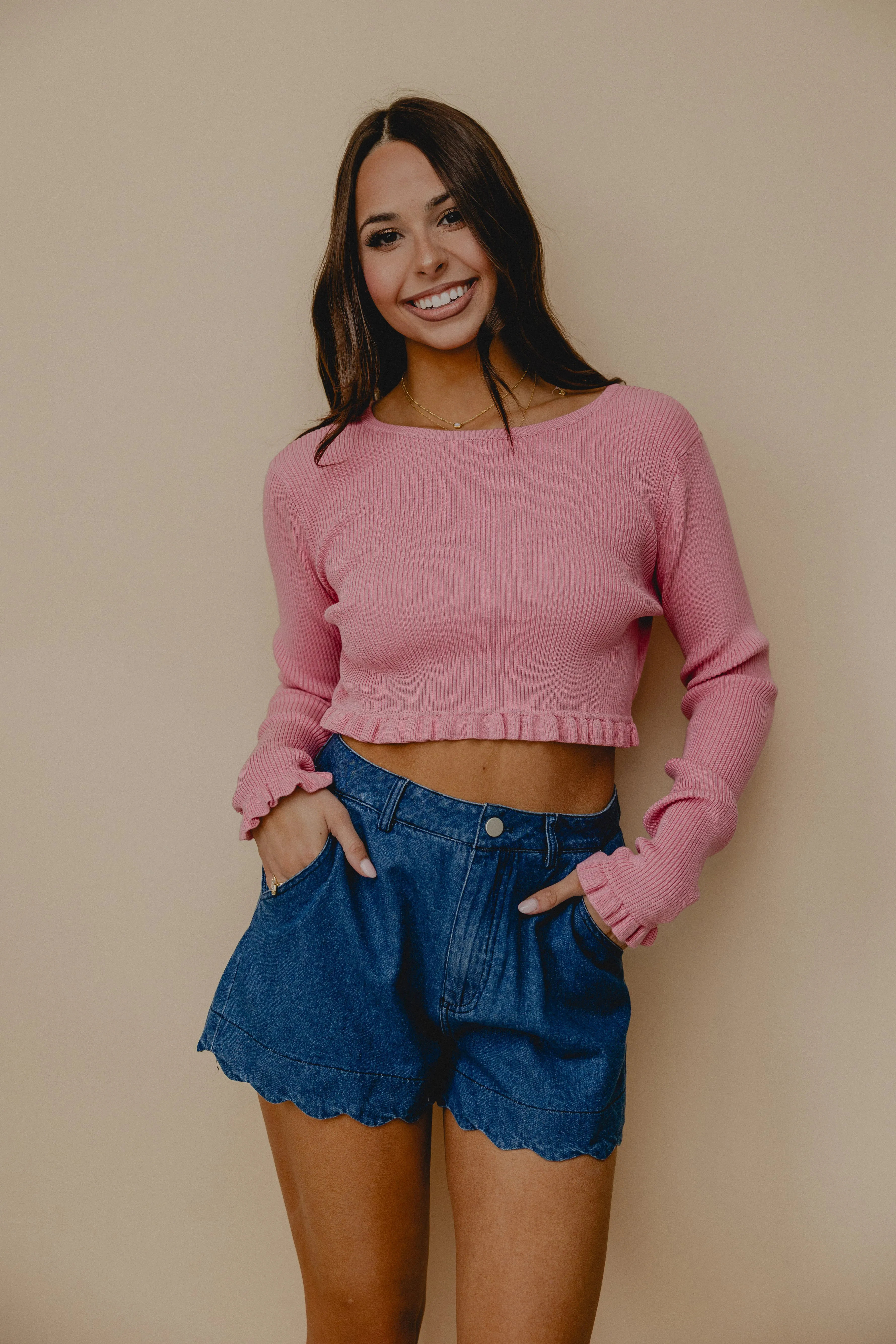 Budding Romance Tie Back Top Orchid