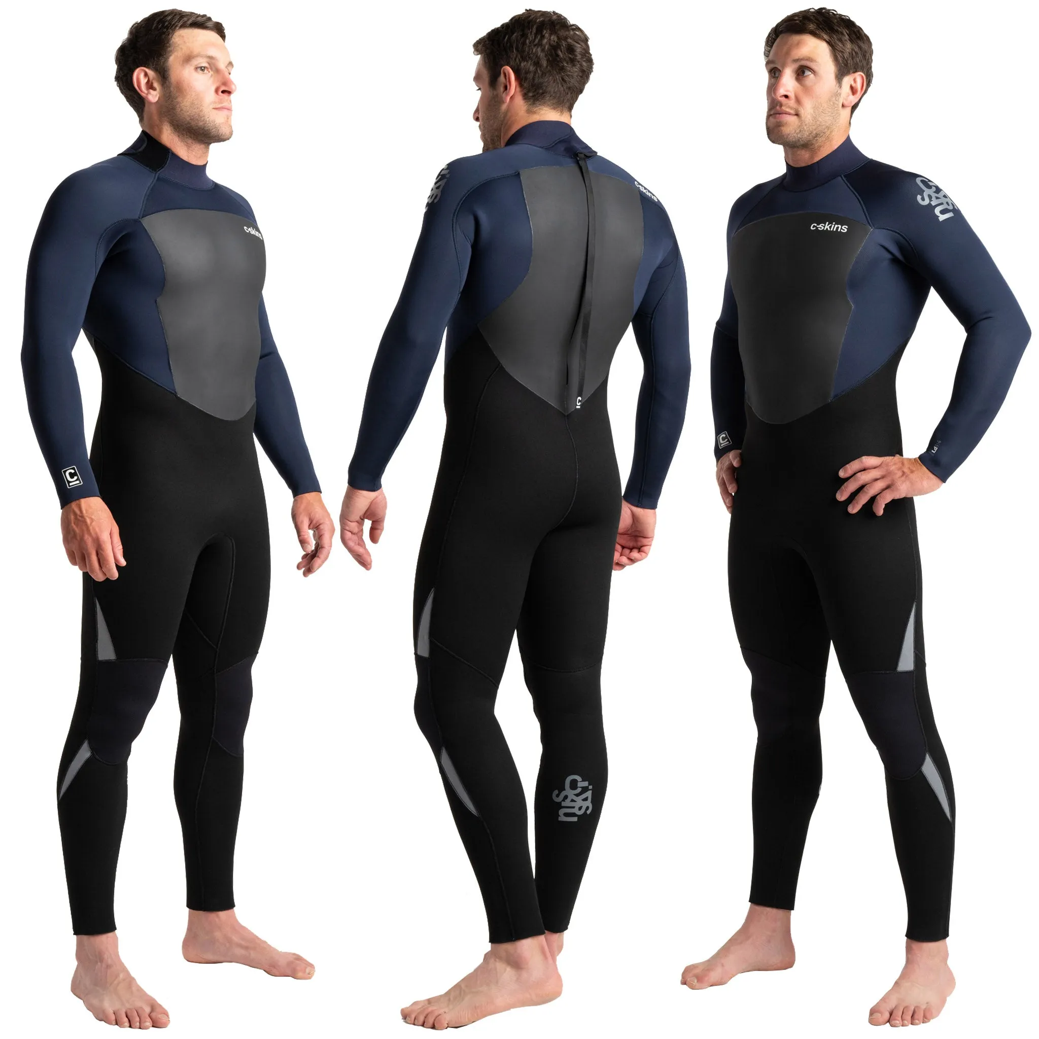 C-Skins Legend 5:4:3mm Men's Wetsuit Black/Slate Navy/Grey