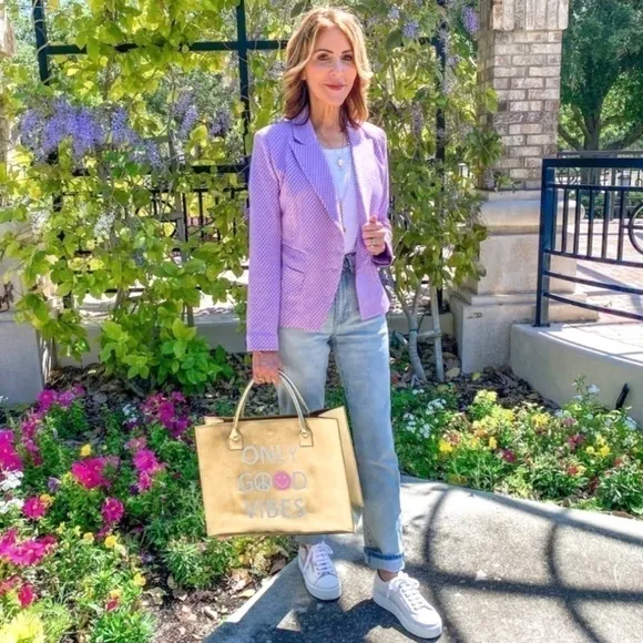 CAbi Imperial Blazer Size M Lavender Lilac Jacket Soft and Comfy Brand New!