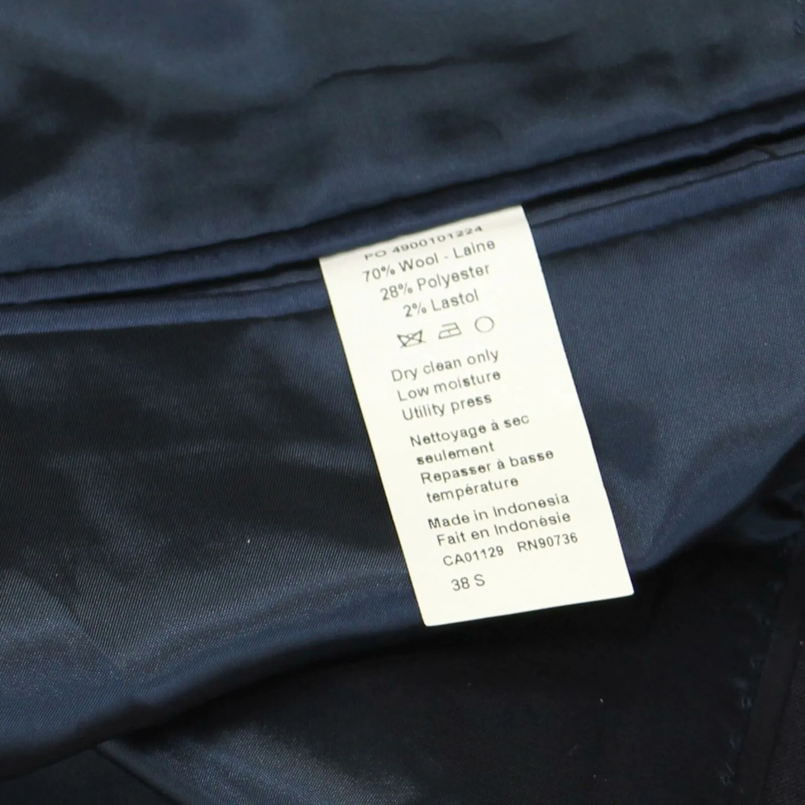 Calvin Klein Men's X-Fit Extra-Slim Stretch Wool Suit Jacket Navy Windowpane 38S