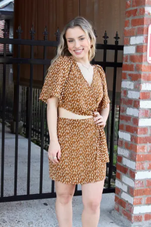 Camel Wrap Dress