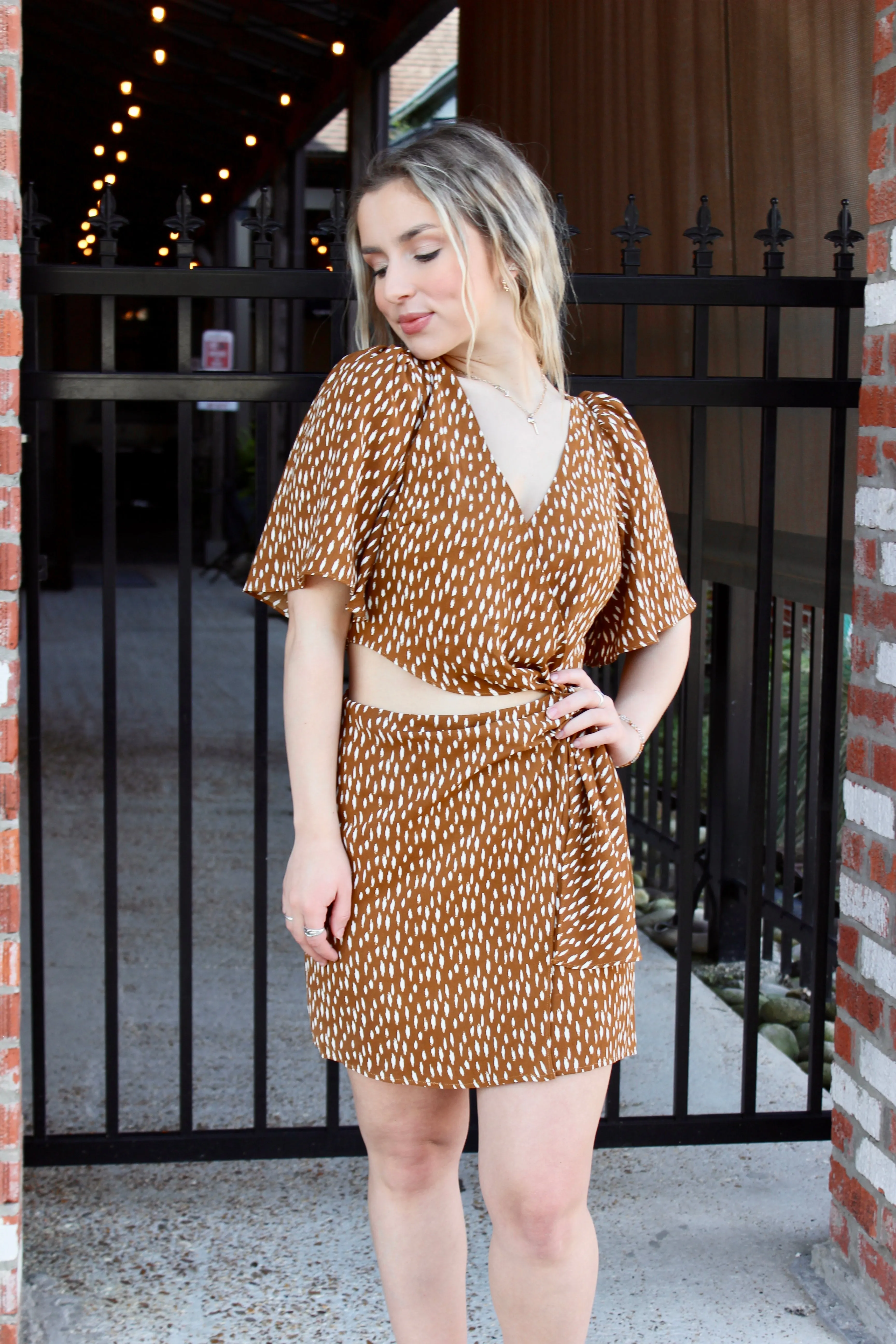 Camel Wrap Dress