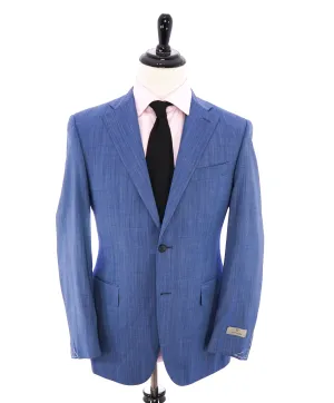 CANALI - Light Blue Notch Lapel Textured "Travel" Summer Suit - 38R