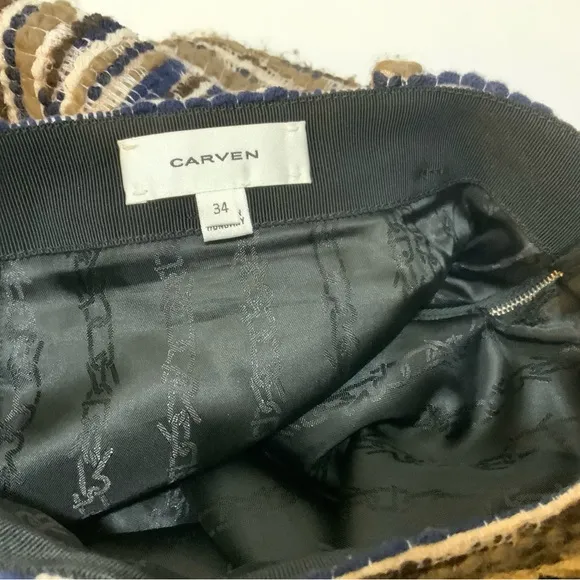 CARVEN  Tweed A-Line  Skirt