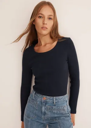 Cassie L/S Tee Navy